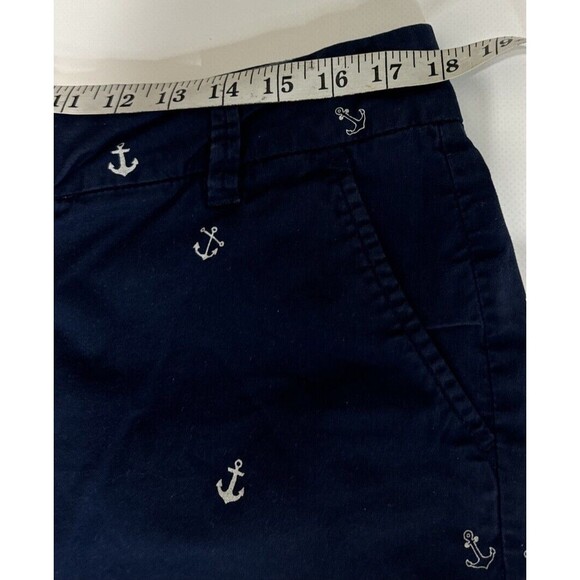 Women’s GH Bass & Co SIZE 12 Dark Blue Nautical Shorts White Anchors Beach Core - Picture 12 of 13